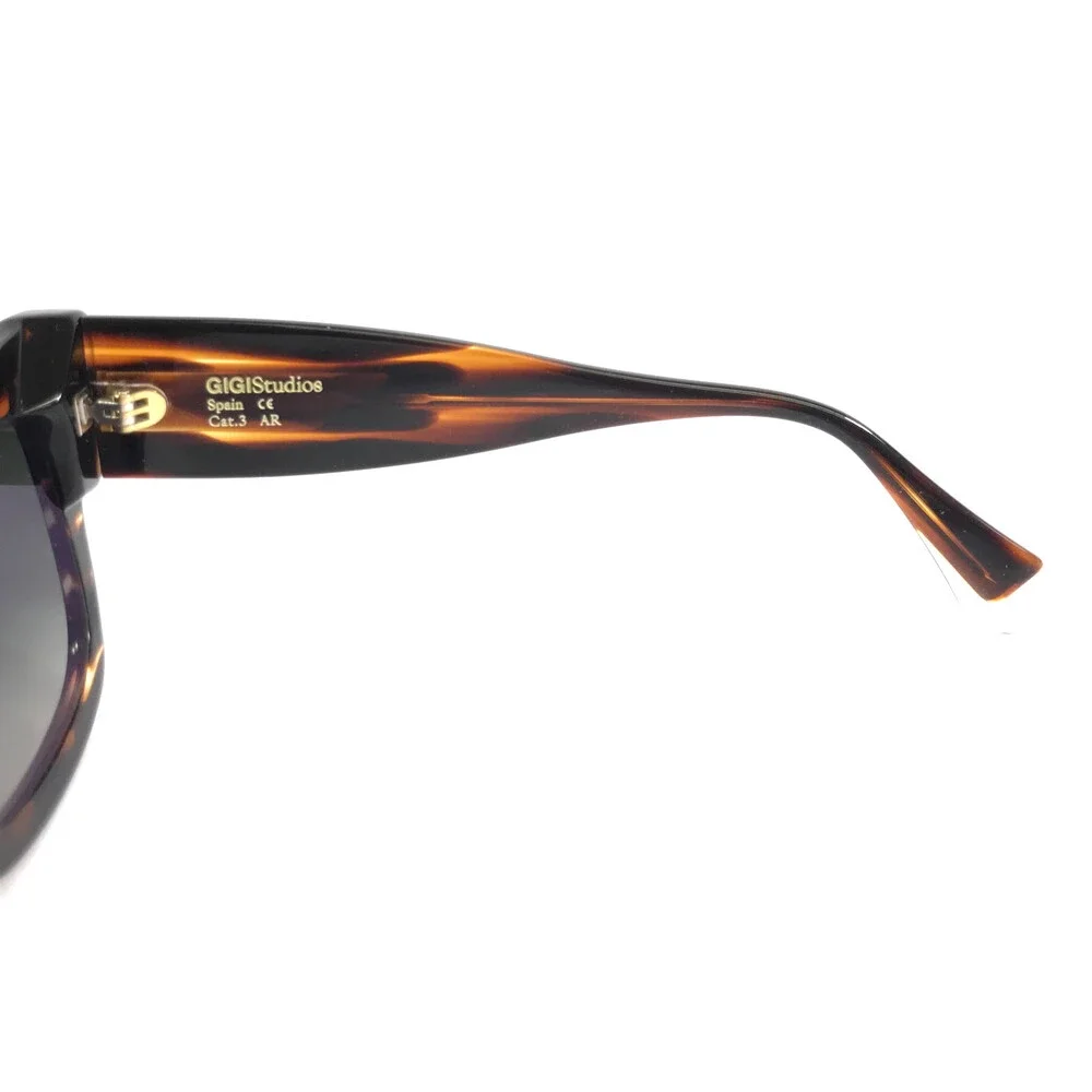 Gigi Studios Sunglasses CIRA 6633/2 Striped Brown Frame w/ Gradient Green Lenses